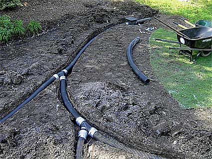 монтаж дренажных труб