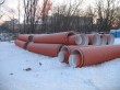 Складирование полипропиленовой трубы на строительном объекте по адресу Москва, Береговой проезд
