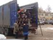 Разгрузка полипропиленовой гофрированной трубы на складе заказчика в городе Смоленске